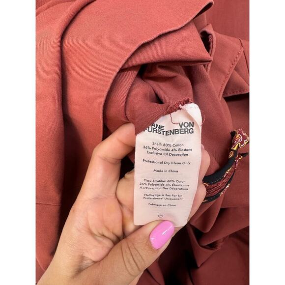 DVF 'Elio' Jam Stretch Cotton Sheath Jeanne Julian Wrap Dress - Picture 6 of 6